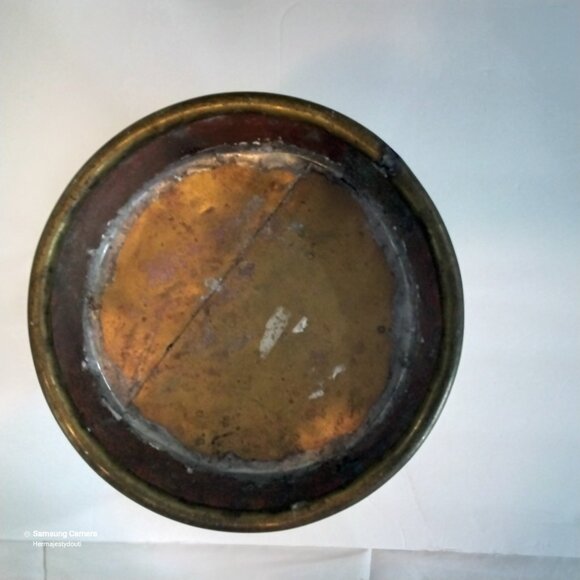 Vtg. Handcrafted Mid-20th Century Copper, Brass Inlaid Camel Bone Moroccan Vase - Picture 3 of 4